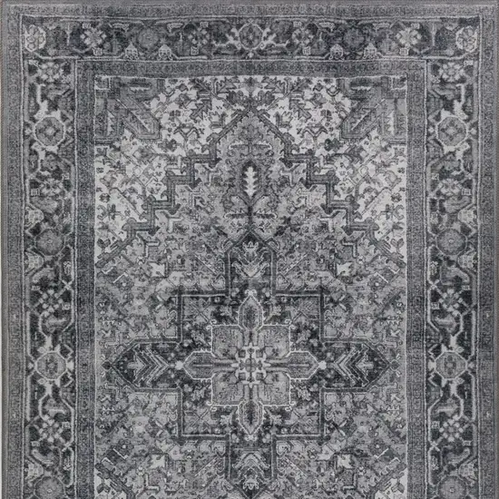 Grey Oriental Distressed Non Skid Area Rug Photo 5