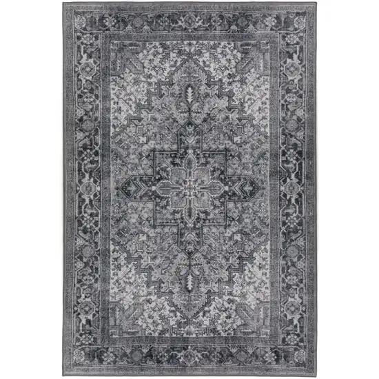 Grey Oriental Distressed Non Skid Area Rug Photo 1