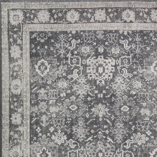 Grey Oriental Distressed Non Skid Area Rug Photo 4