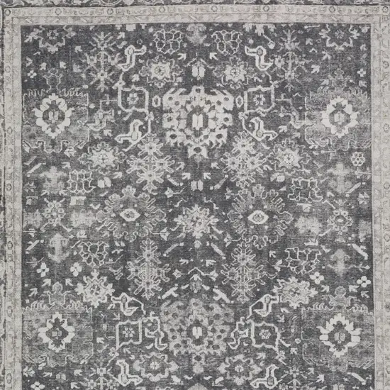 Grey Oriental Distressed Non Skid Area Rug Photo 4