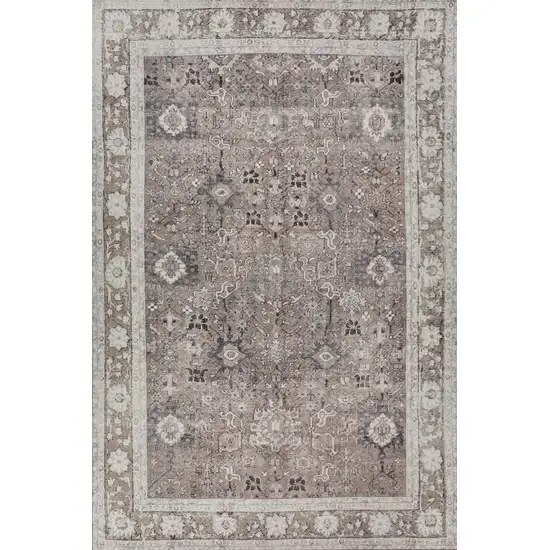 Grey Oriental Distressed Non Skid Area Rug Photo 1