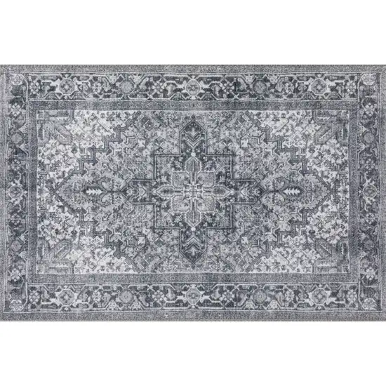 Grey Oriental Distressed Non Skid Area Rug Photo 1