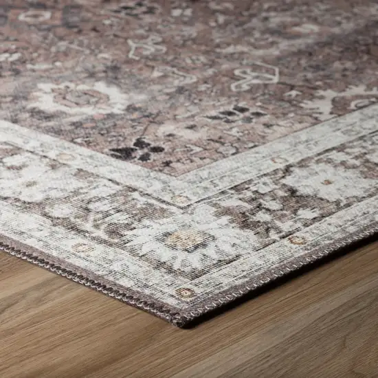 Grey Oriental Distressed Non Skid Runner Rug Photo 4