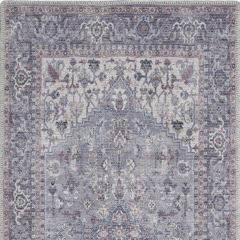 Grey Oriental Power Loom Distressed Washable Area Rug Photo 4