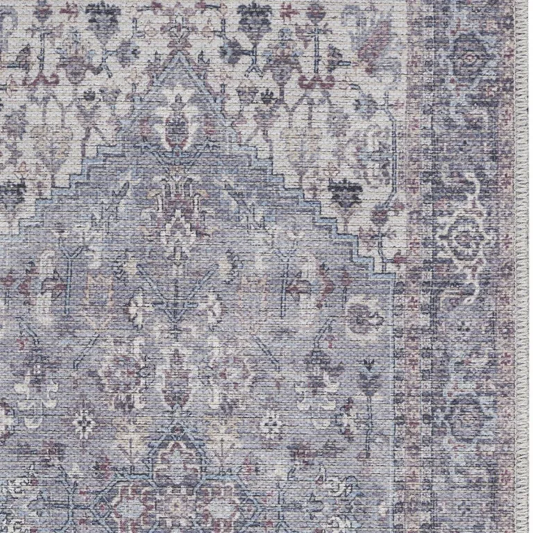 Grey Oriental Power Loom Distressed Washable Area Rug Photo 3