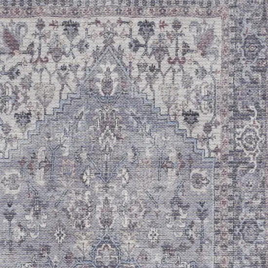 Grey Oriental Power Loom Distressed Washable Area Rug Photo 3