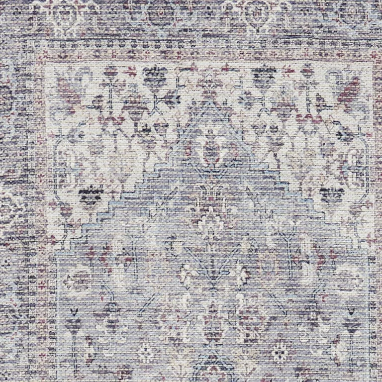 Grey Oriental Power Loom Distressed Washable Runner Rug Photo 3