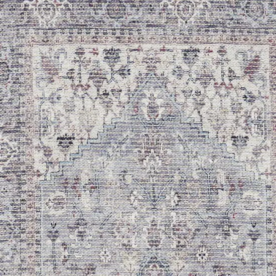 Grey Oriental Power Loom Distressed Washable Runner Rug Photo 3