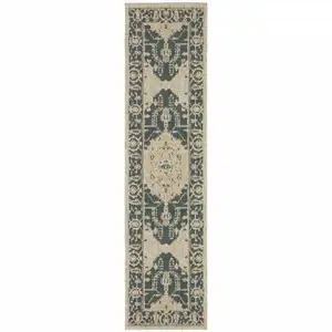 Photo of Grey Oriental Stain Resistant Indoor Outdoor Area Rug