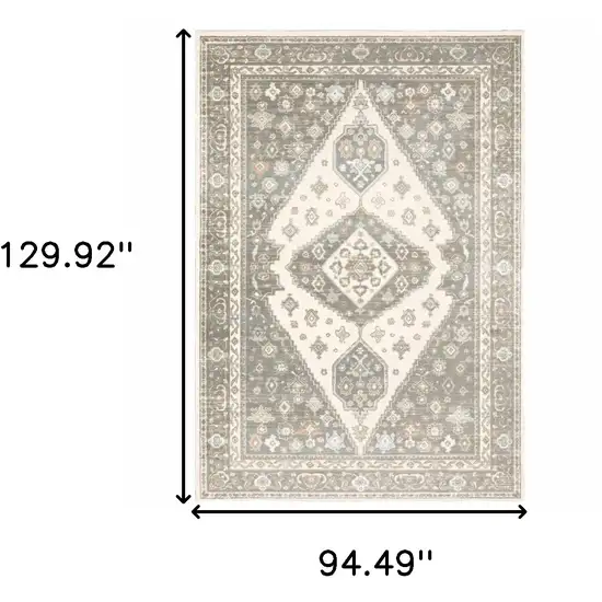 Gray Oriental Power Loom Area Rug Photo 3