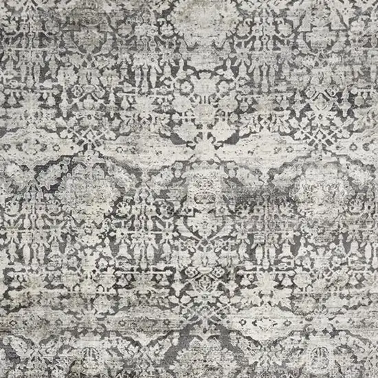 Gray Floral Area Rug Photo 4