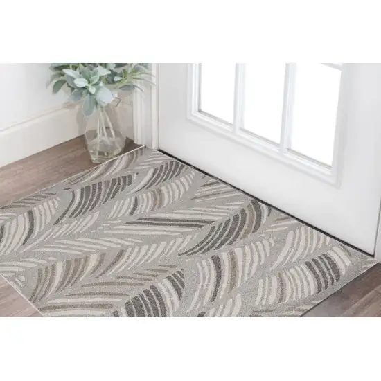 Gray Tropical Botanical Area Rug Photo 1