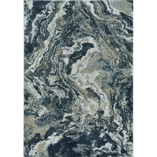 Grey Polypropylene and Polyester Rug Photo 2