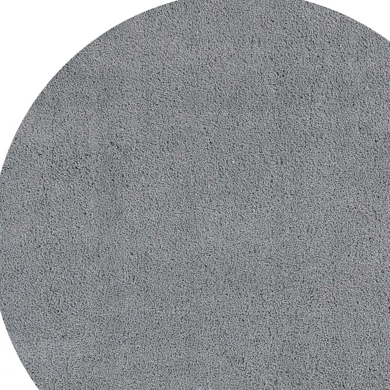 Grey Round Indoor Shag Rug Photo 5