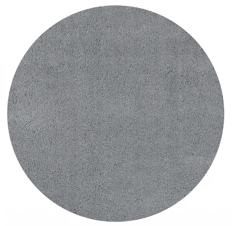 Grey Round Indoor Shag Rug Photo 3