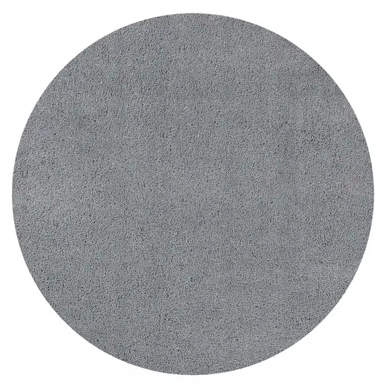 Grey Round Indoor Shag Rug Photo 3