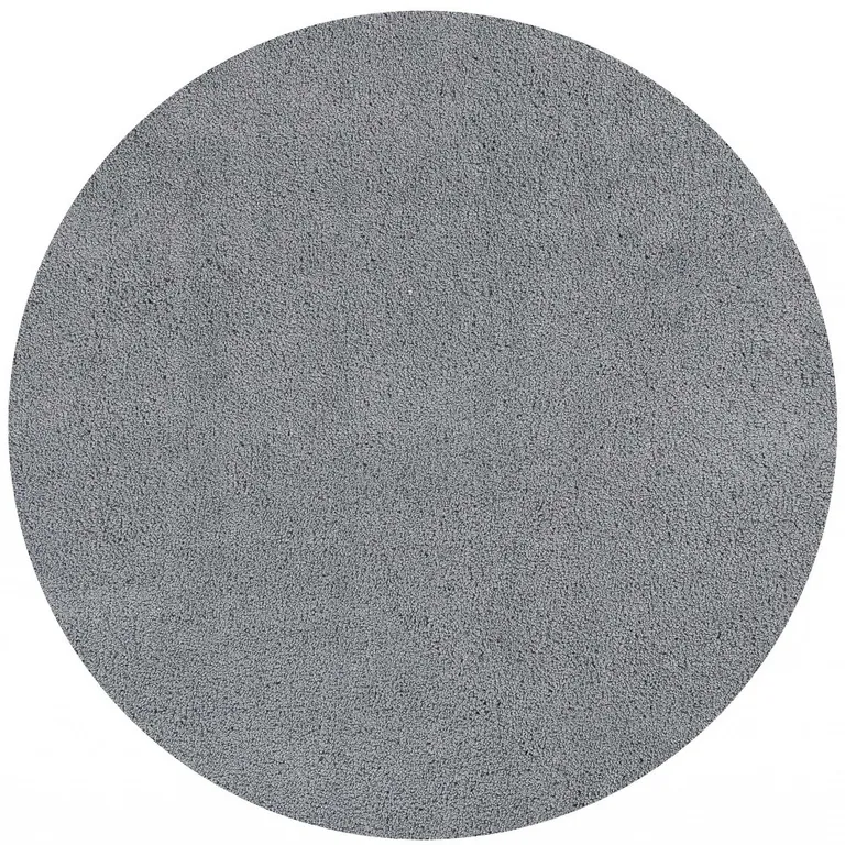 Grey Round Indoor Shag Rug Photo 4