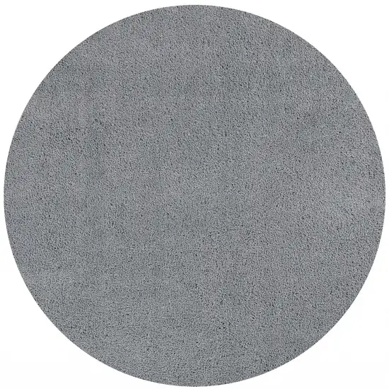 Grey Round Indoor Shag Rug Photo 4