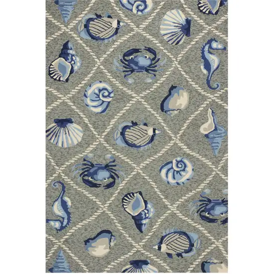 5' X 7' Grey Seaside Uv Treated Indoor Outdoor Area Rug Photo 2