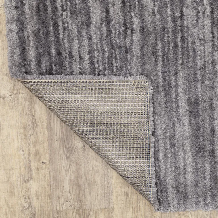 Grey Shag Power Loom Stain Resistant Area Rug Photo 5