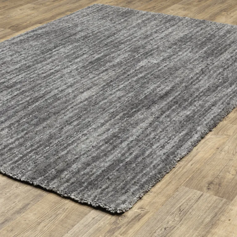 Grey Shag Power Loom Stain Resistant Area Rug Photo 4