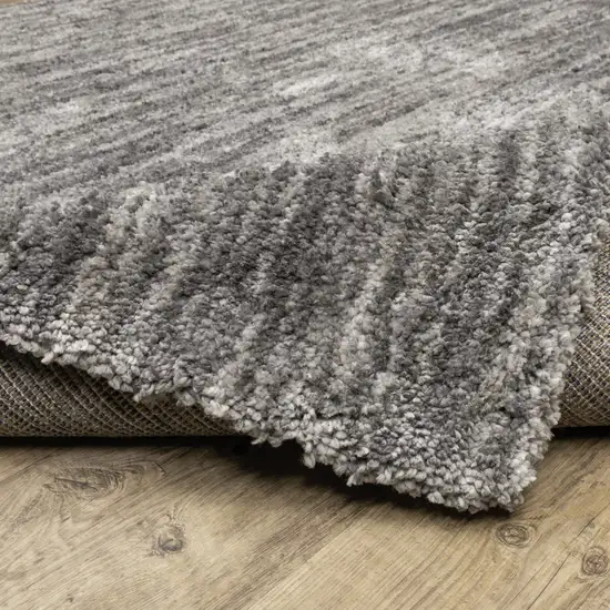 Grey Shag Power Loom Stain Resistant Area Rug Photo 6