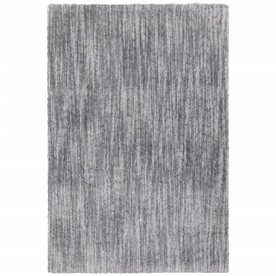 Grey Shag Power Loom Stain Resistant Area Rug Photo 1