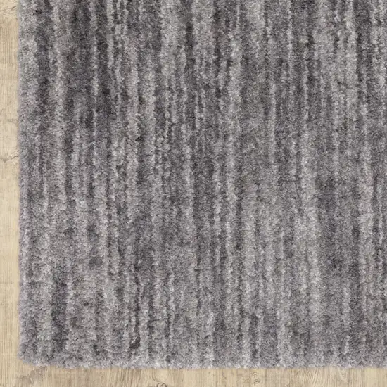 Grey Shag Power Loom Stain Resistant Runner Rug Photo 9