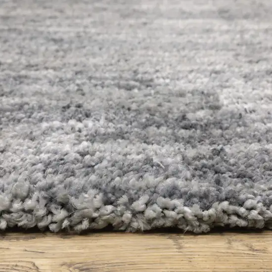 Grey Shag Power Loom Stain Resistant Runner Rug Photo 6