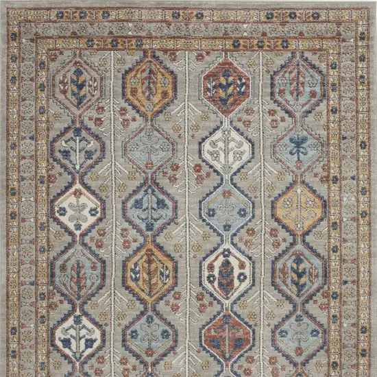 Grey Southwestern Power Loom Non Skid Area Rug Photo 4