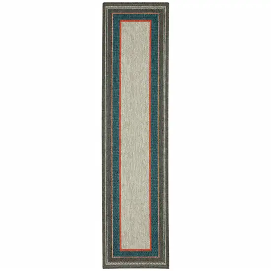 Grey Stain Resistant Indoor Outdoor Area Rug Photo 1