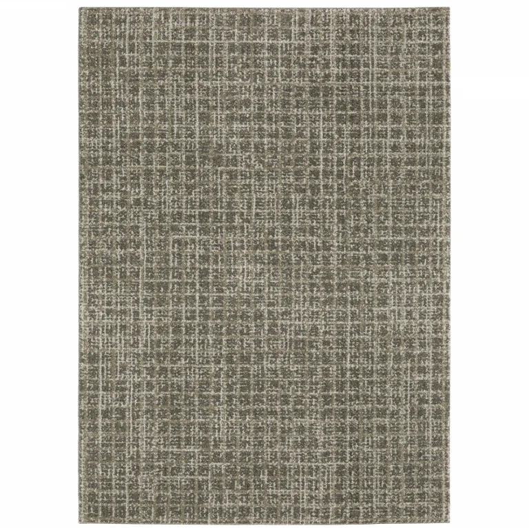 Grey Tan And Beige Geometric Power Loom Stain Resistant Area Rug Photo 1