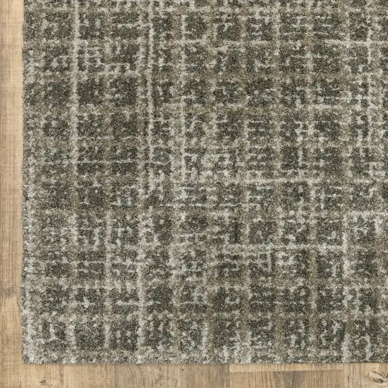 Grey Tan And Beige Geometric Power Loom Stain Resistant Area Rug Photo 3