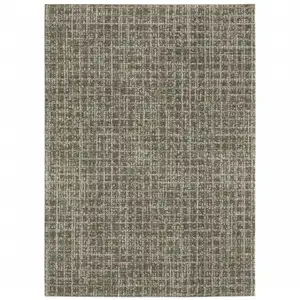 Photo of Grey Tan And Beige Geometric Power Loom Stain Resistant Area Rug