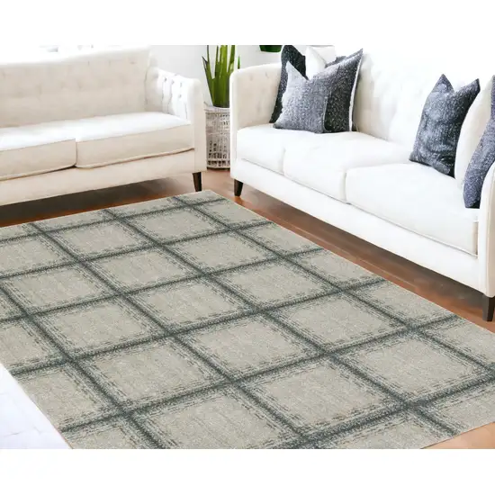 Gray Geometric Power Loom Area Rug Photo 1