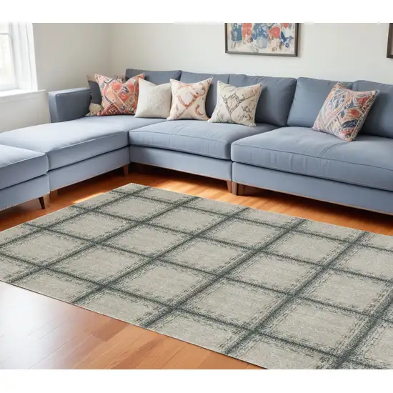 Gray Geometric Power Loom Area Rug Photo 1