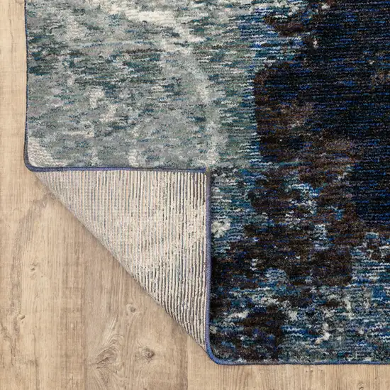 Grey Teal And Green Abstract Power Loom Stain Resistant Area Rug Photo 7