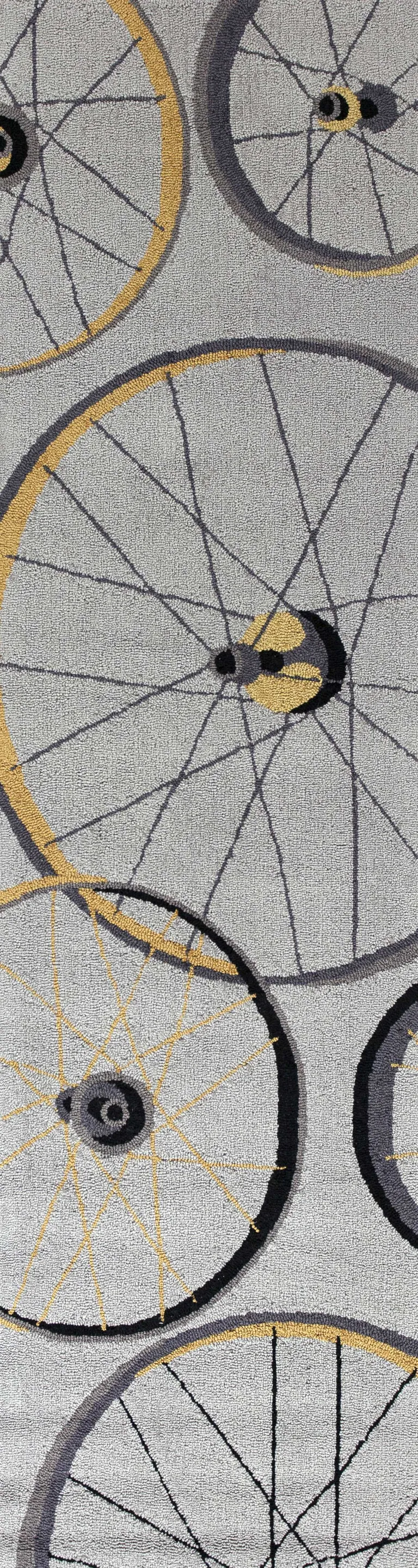 Grey Wheels Runner Rug Photo 1