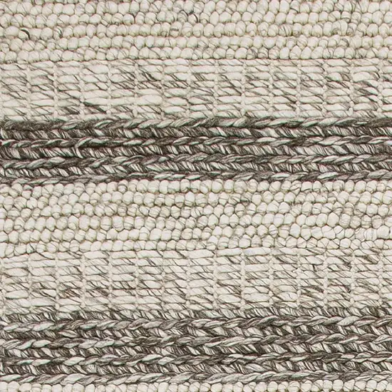 Grey White Hand Woven Knobby Stripes Indoor Area Rug Photo 2