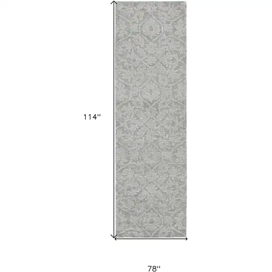 78 X 114 Grey Wool Rug Photo 3