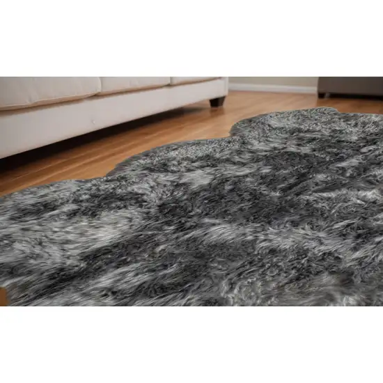 Grey Wool Sheepskin Handmade Area Rug Photo 1