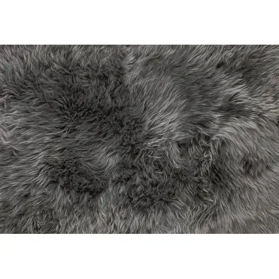 Grey Wool Sheepskin Handmade Area Rug Photo 5