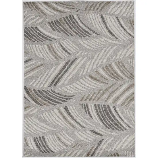 Grey and Beige Waves Accent Rug Photo 1