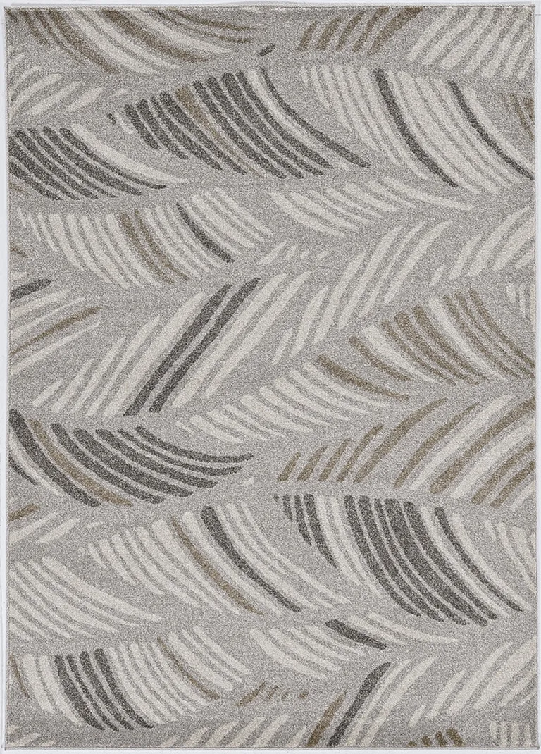 Grey and Beige Waves Accent Rug Photo 1