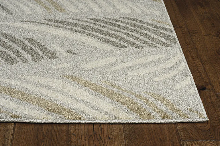 Grey and Beige Waves Accent Rug Photo 2