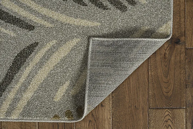 Grey and Beige Waves Accent Rug Photo 3