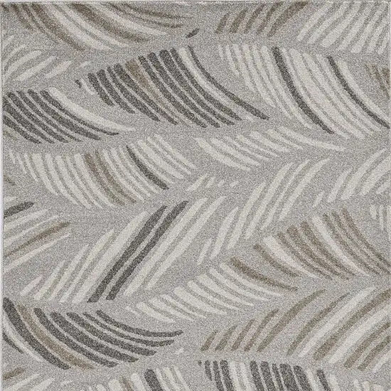 Grey And Beige Waves Accent Rug Photo 5