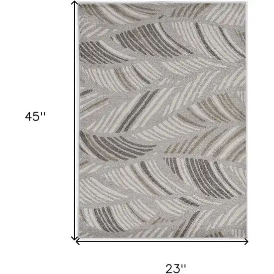 Grey And Beige Waves Accent Rug Photo 6