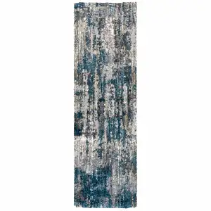 Photo of Grey and Blue Grey Skies Runner Rug