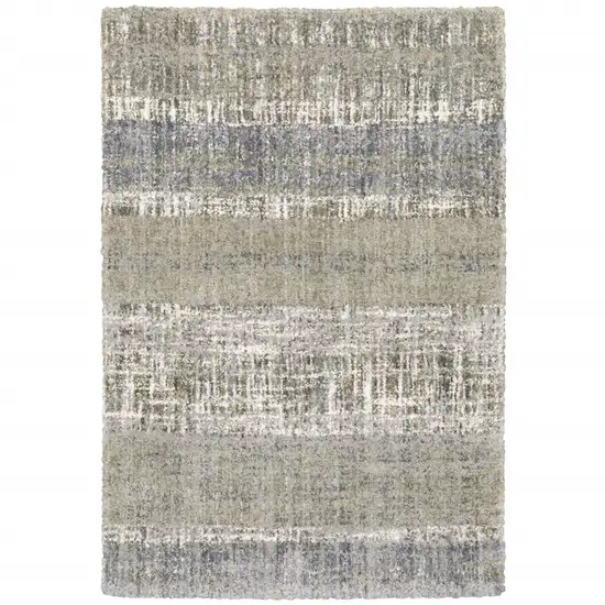 Grey and Ivory Abstract Lines  Area Rug Photo 5